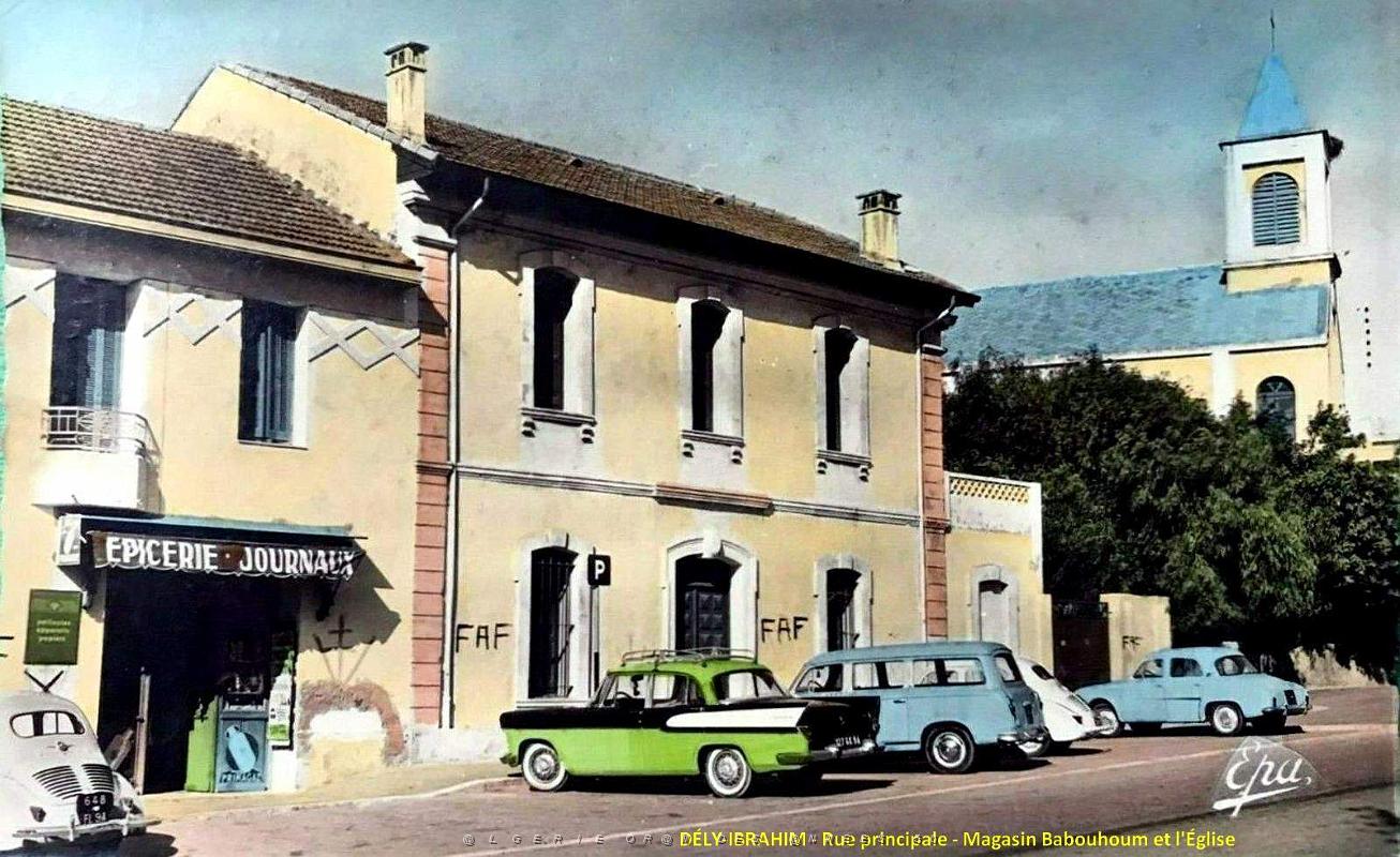 Dely-Ibrahim - Rue principale - Magasin Babouhoun et l'Eglise.jpg